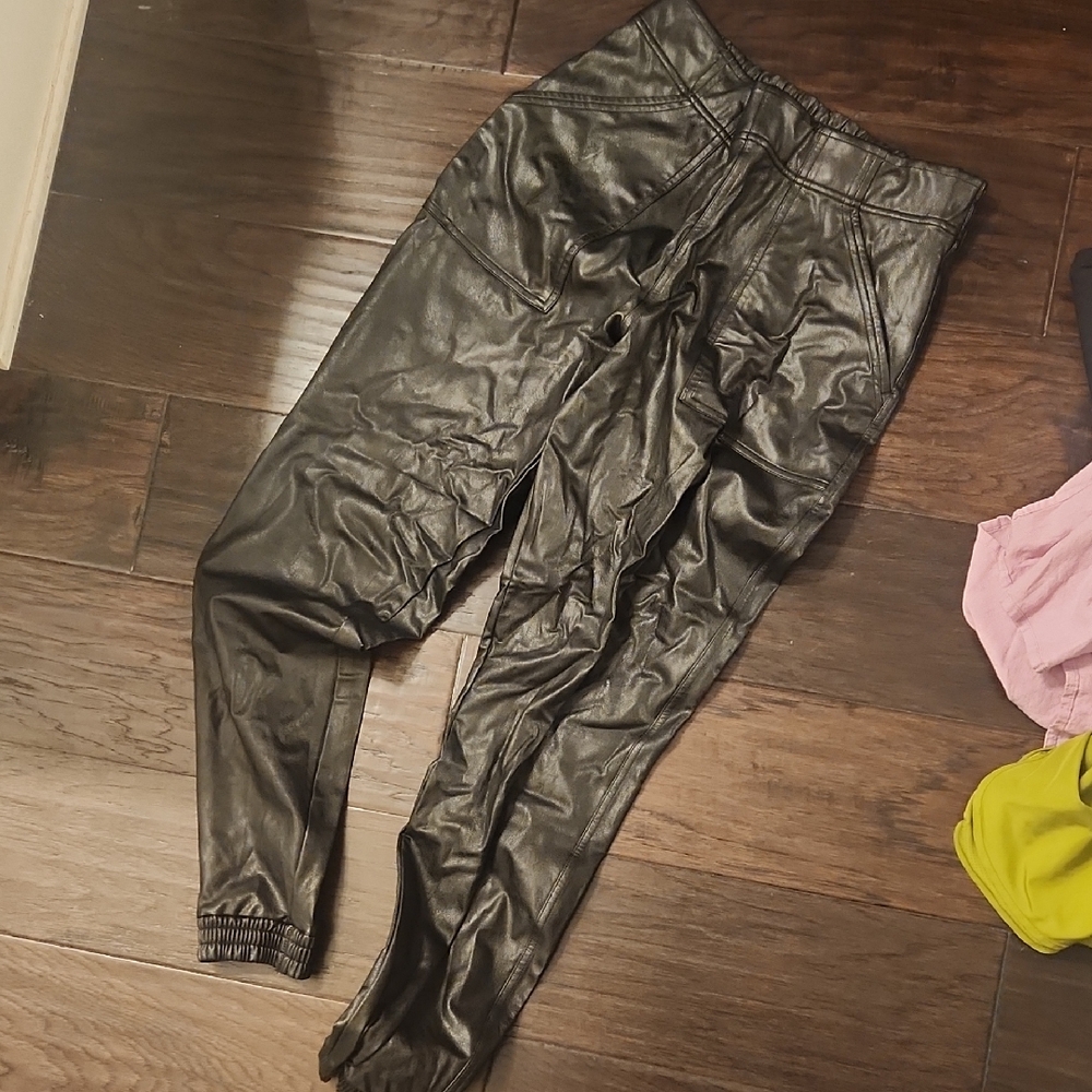 SPANX Black Faux Leather Pants